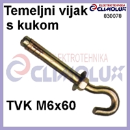 Temeljni vijak TVK M 6x60 s kukom
